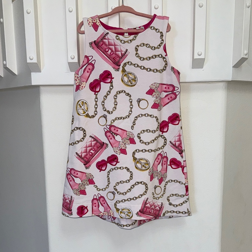 Miss Grant Pink and White Dress with Chain Design